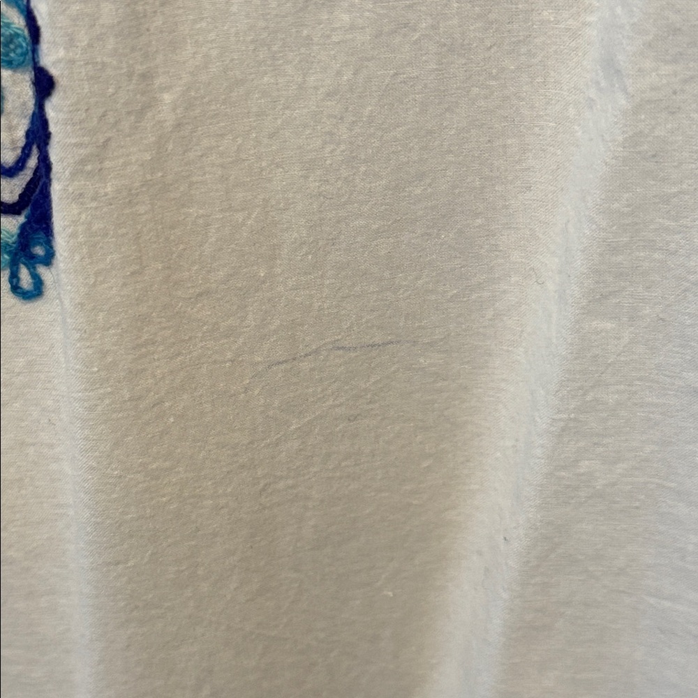 White Tunic with Blue Embroidery - Picture 6 of 6